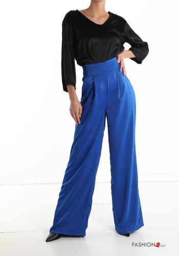 ausgestellte wide leg Satin Hose mit Reißverschluss - ph 5