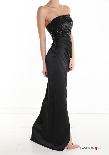 Abito raso con paillettes con zip - ph 3