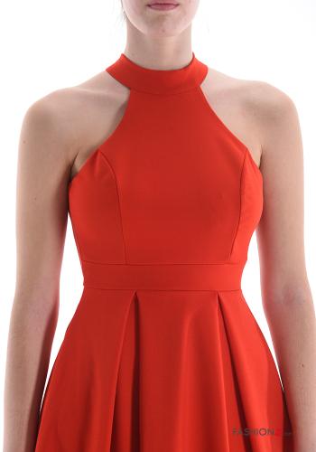 Sleeveless Dress with flounces with zip with buttons - ph 4
