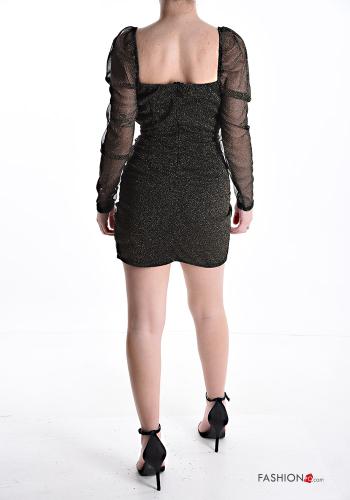 long sleeve mini lurex Dress with zip with cups - ph 2