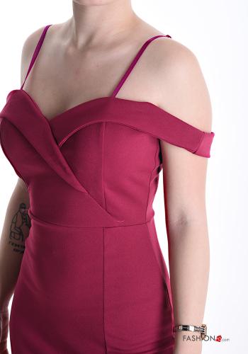 lange Kleid mit Reißverschluss bardot-ausschnitt mit schlitz mit körbchen - ph 4