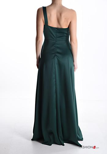 Satin one shoulder lange Kleid mit Reißverschluss mit schlitz mit körbchen - ph 2