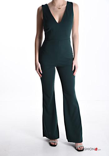 sleeveless Jumpsuit with v-neck with zip