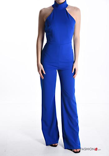 sleeveless backless Jumpsuit Rollneck with zip with bow