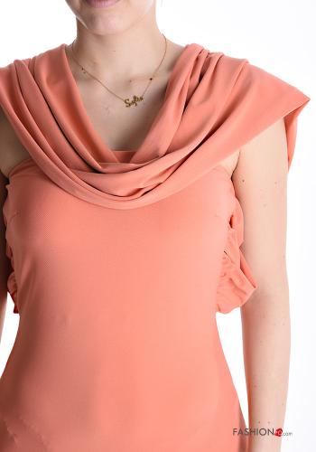 verstellbarer rückenfrei lange Kleid mit Reißverschluss mit Schal - ph 4