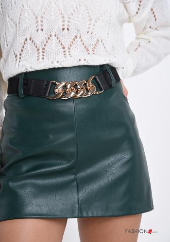 faux leather Shorts with belt - ph 4