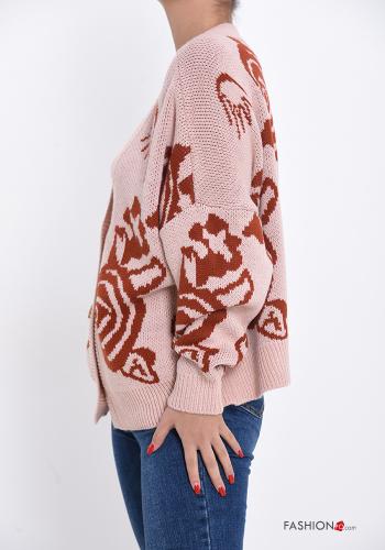 Floral print v-neck Cardigan with buttons - ph 3