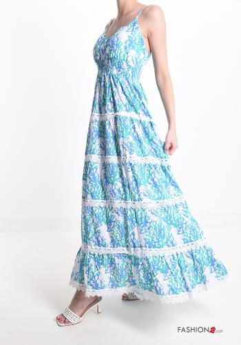 Scamiciato in Cotone pizzo Fantasia stampata con balze scollo a V - ph 3