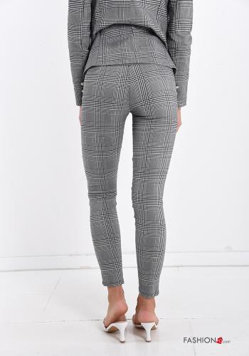 Pantalons en Coton Motif tartan avec ceinture - ph 2