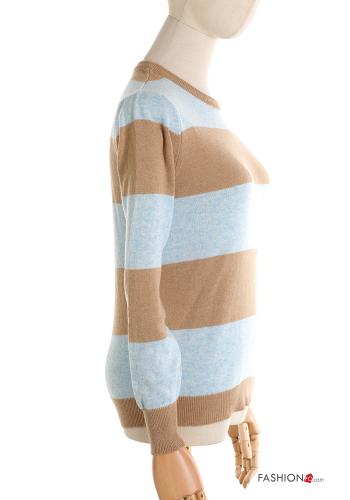 Striped crew neck Cashmere Blend Sweater - ph 3