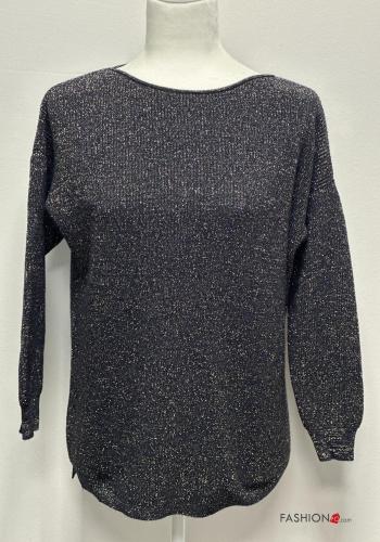 Lurex lange ärmel Strickpullover aus Kaschmir-Mischung - ph 1