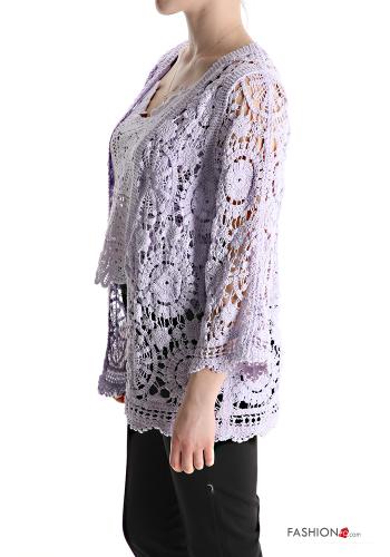 Chaqueta de punto de Algodón encaje manga tres cuartos - ph 3