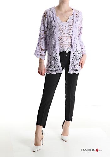 Chaqueta de punto de Algodón encaje manga tres cuartos - ph 5