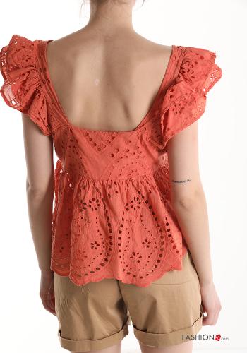 Top in Cotone Fantasia ricamata con balze - ph 2