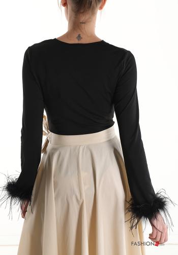 Body con cuello en v con plumas - ph 2