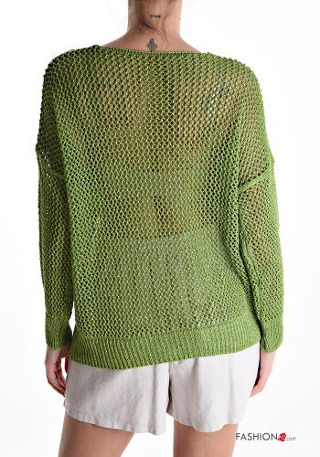Maglione lurex a rete scollo a V - ph 2