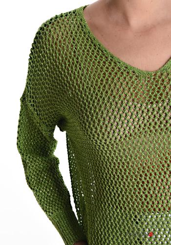 Maglione lurex a rete scollo a V - ph 4