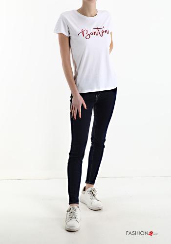Bedrucktes Muster T-shirt aus Baumwolle - ph 5