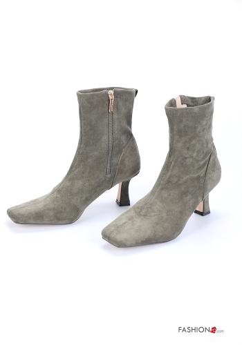 Zapatos de tacón alto imitación de cuero Gamuza con cremallera - ph 1