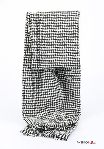 Bufanda de Mezcla de Lana Estampado pata de gallo con flecos - ph 1