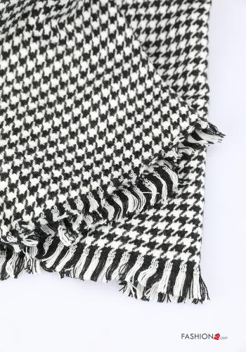 Bufanda de Mezcla de Lana Estampado pata de gallo con flecos - ph 3