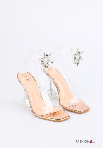 Scarpe con tacco regolabile open toe con strass con cinturino - ph 1