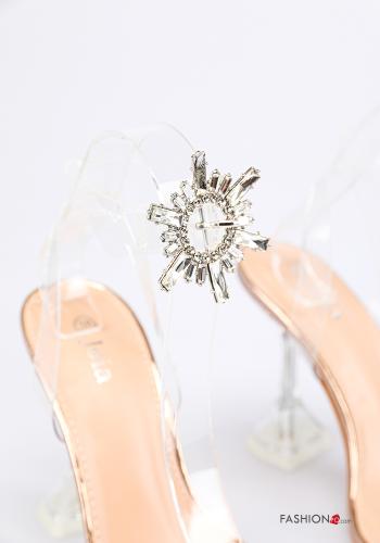 Scarpe con tacco regolabile open toe con strass con cinturino - ph 4