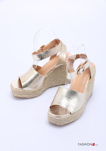 Zapatos de tacón alto imitación de cuero Cuña con correa - ph 1