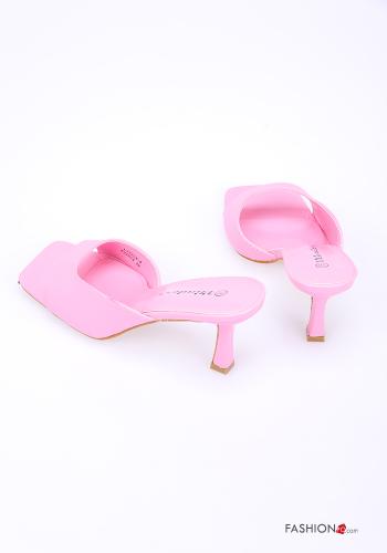 Sapatos de salto imitação de couro open toe - ph 4