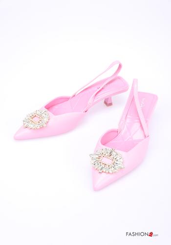 Zapatos de tacón alto imitación de cuero con brillantes - ph 1