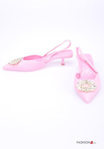 Zapatos de tacón alto imitación de cuero con brillantes - ph 2