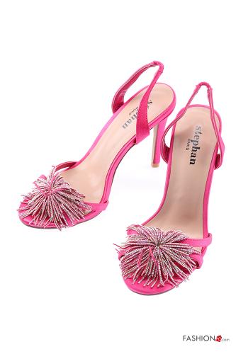 Zapatos de tacón alto imitación de cuero con brillantes - ph 1