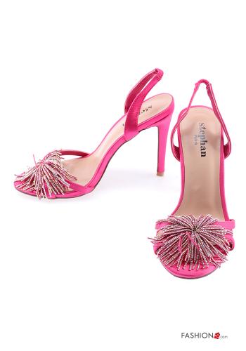 Zapatos de tacón alto imitación de cuero con brillantes - ph 2