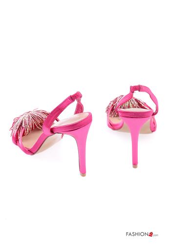 Zapatos de tacón alto imitación de cuero con brillantes - ph 4