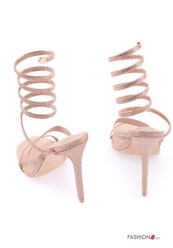 open toe High Heel mit Strasssteinen - ph 4