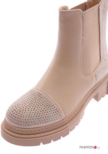 Botines imitación de cuero con brillantes - ph 3