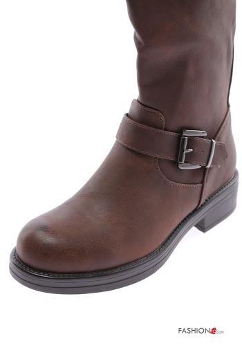 Kunstleder mit schnalle Stiefel mit Reißverschluss - ph 3