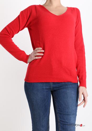Cashmere Blend Sweater with v-neck