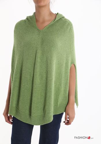 Poncho en Mélange de Cachemire à capuche - ph 1