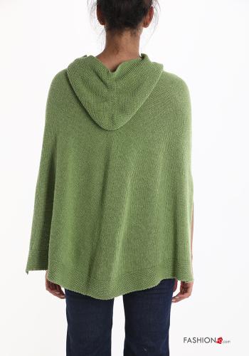 Poncho en Mélange de Cachemire à capuche - ph 2