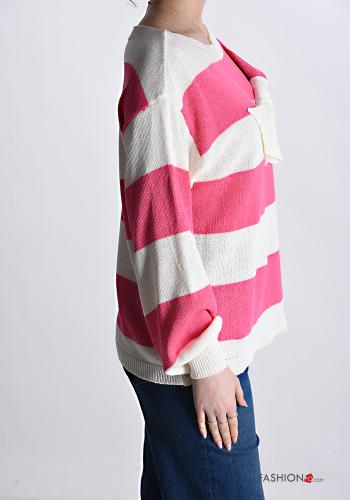 Striped Cotton Sweater with bow - ph 3