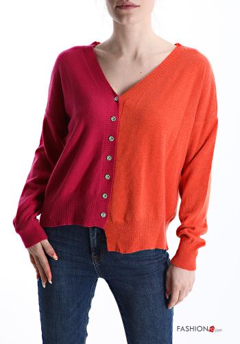 Cashmere Blend Sweater with buttons with v-neck - ph 1