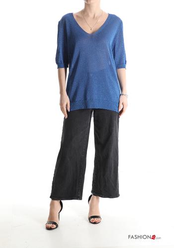 lurex short sleeve Sweater with v-neck - ph 5