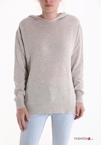 Cashmere Blend Sweater with hood
