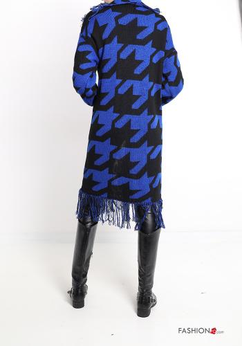 Houndstooth Duster Coat with fringes - ph 2