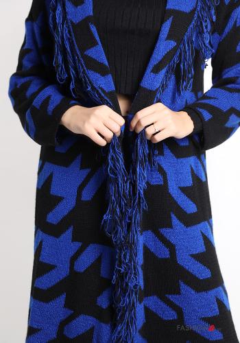 Houndstooth Duster Coat with fringes - ph 4
