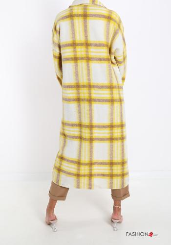 Tartan-Muster Mantel aus Wollmischung mit Knöpfen - ph 2