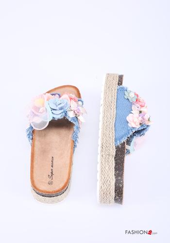 Ciabatte  denim Fantasia floreale - ph 2