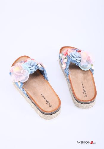 Ciabatte  denim Fantasia floreale - ph 4