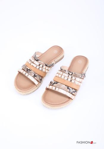 Chaussons  avec des perles Imprimé de python - ph 1